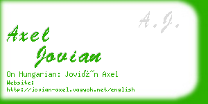 axel jovian business card